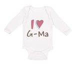 Long Sleeve Bodysuit Baby I Love Grandma Grandmother Grandma Boy & Girl Clothes