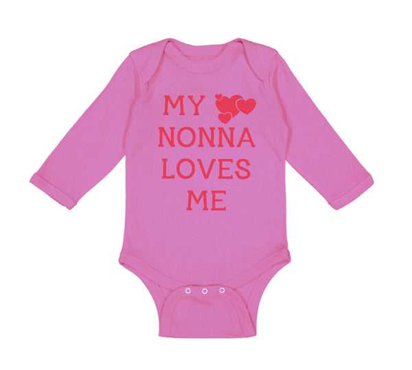 Long Sleeve Bodysuit Baby My Nonna Loves Me Grandmother Grandma Cotton