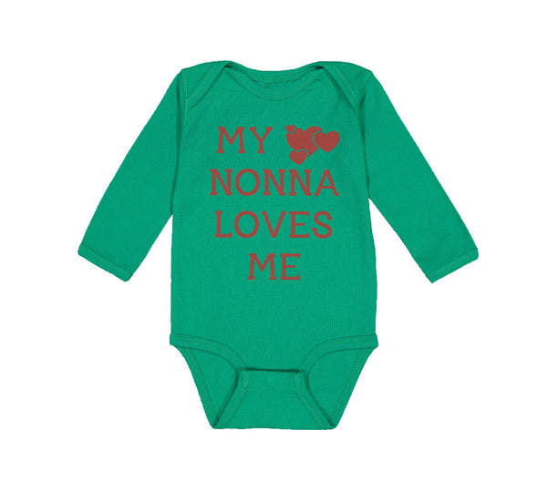 Long Sleeve Bodysuit Baby My Nonna Loves Me Grandmother Grandma Cotton