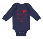 Long Sleeve Bodysuit Baby My Nonna Loves Me Grandmother Grandma Cotton