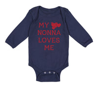 Long Sleeve Bodysuit Baby My Nonna Loves Me Grandmother Grandma Cotton