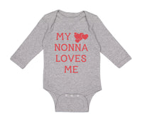 Long Sleeve Bodysuit Baby My Nonna Loves Me Grandmother Grandma Cotton