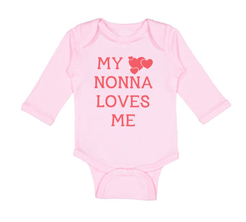 Long Sleeve Bodysuit Baby My Nonna Loves Me Grandmother Grandma Cotton