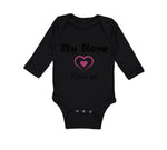 Long Sleeve Bodysuit Baby My Nana Loves Me! Heart Grandmother Grandma Cotton