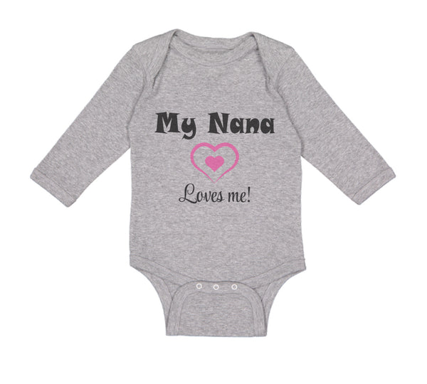 Long Sleeve Bodysuit Baby My Nana Loves Me! Heart Grandmother Grandma Cotton