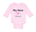 Long Sleeve Bodysuit Baby My Nana Loves Me! Heart Grandmother Grandma Cotton