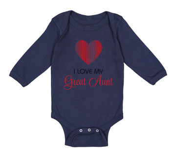 Long Sleeve Bodysuit Baby I Love My Great Aunt Boy & Girl Clothes Cotton