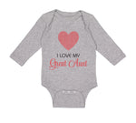 Long Sleeve Bodysuit Baby I Love My Great Aunt Boy & Girl Clothes Cotton