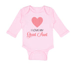 Long Sleeve Bodysuit Baby I Love My Great Aunt Boy & Girl Clothes Cotton