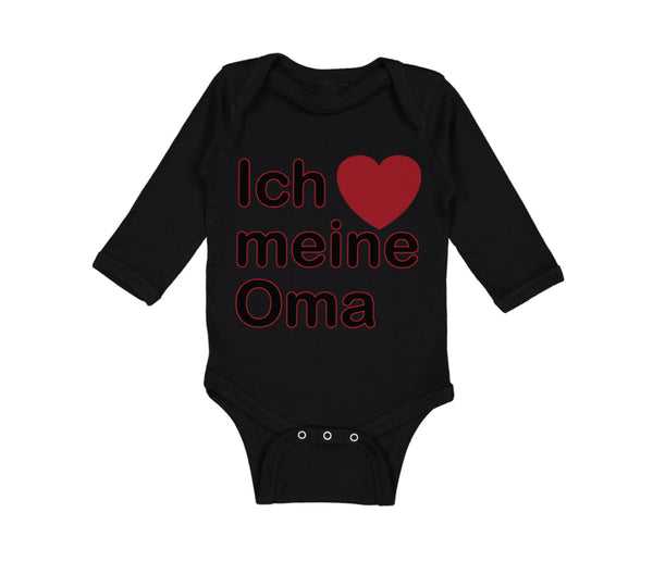 Long Sleeve Bodysuit Baby Ich Meine Oma I Love My Grandma Grandmother Grandma