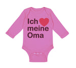 Long Sleeve Bodysuit Baby Ich Meine Oma I Love My Grandma Grandmother Grandma