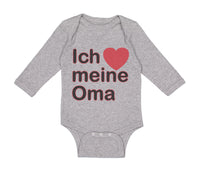 Long Sleeve Bodysuit Baby Ich Meine Oma I Love My Grandma Grandmother Grandma