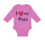 Long Sleeve Bodysuit Baby I Love My Heart Papa Dad Father's Day Cotton
