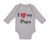 Long Sleeve Bodysuit Baby I Love My Heart Papa Dad Father's Day Cotton