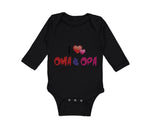 Long Sleeve Bodysuit Baby I Love Heart Oma Opa Grandparents Boy & Girl Clothes