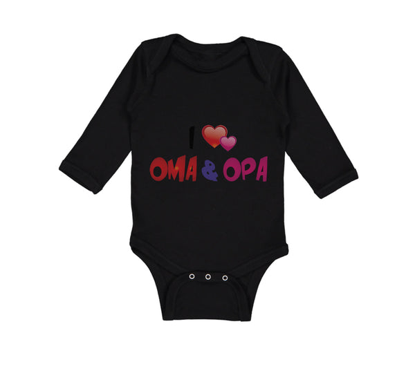 Long Sleeve Bodysuit Baby I Love Heart Oma Opa Grandparents Boy & Girl Clothes