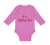 Long Sleeve Bodysuit Baby I Love Heart Oma Opa Grandparents Boy & Girl Clothes