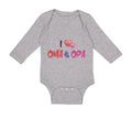Long Sleeve Bodysuit Baby I Love Heart Oma Opa Grandparents Boy & Girl Clothes
