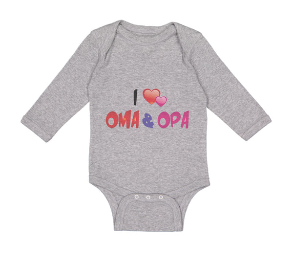 Long Sleeve Bodysuit Baby I Love Heart Oma Opa Grandparents Boy & Girl Clothes