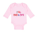 Long Sleeve Bodysuit Baby I Love Heart Oma Opa Grandparents Boy & Girl Clothes