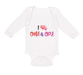 Long Sleeve Bodysuit Baby I Love Heart Oma Opa Grandparents Boy & Girl Clothes