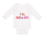 Long Sleeve Bodysuit Baby I Love Heart Oma Opa Grandparents Boy & Girl Clothes