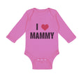 Long Sleeve Bodysuit Baby I Love Heart Mammy Mom Mothers Day Boy & Girl Clothes