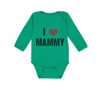 Long Sleeve Bodysuit Baby I Love Heart Mammy Mom Mothers Day Boy & Girl Clothes