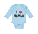 Long Sleeve Bodysuit Baby I Love Heart Mammy Mom Mothers Day Boy & Girl Clothes