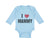 Long Sleeve Bodysuit Baby I Love Heart Mammy Mom Mothers Day Boy & Girl Clothes