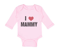 Long Sleeve Bodysuit Baby I Love Heart Mammy Mom Mothers Day Boy & Girl Clothes