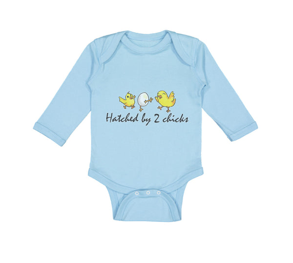 Long Sleeve Bodysuit Baby Hatched by 2 Chicks Gay Lgbtq Style A Cotton - Cute Rascals