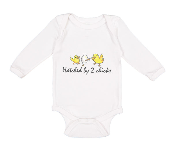Long Sleeve Bodysuit Baby Hatched by 2 Chicks Gay Lgbtq Style A Cotton - Cute Rascals
