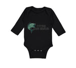 Long Sleeve Bodysuit Baby Future Bass Master Fishing Ocean Sea Life Cotton - Cute Rascals