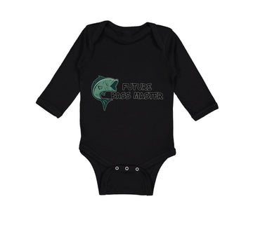 Long Sleeve Bodysuit Baby Future Bass Master Fishing Ocean Sea Life Cotton