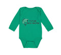 Long Sleeve Bodysuit Baby Future Bass Master Fishing Ocean Sea Life Cotton