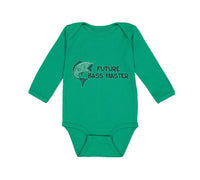 Long Sleeve Bodysuit Baby Future Bass Master Fishing Ocean Sea Life Cotton - Cute Rascals