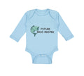 Long Sleeve Bodysuit Baby Future Bass Master Fishing Ocean Sea Life Cotton