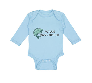 Long Sleeve Bodysuit Baby Future Bass Master Fishing Ocean Sea Life Cotton