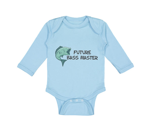 Long Sleeve Bodysuit Baby Future Bass Master Fishing Ocean Sea Life Cotton - Cute Rascals