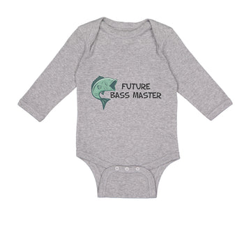 Long Sleeve Bodysuit Baby Future Bass Master Fishing Ocean Sea Life Cotton