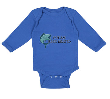 Long Sleeve Bodysuit Baby Future Bass Master Fishing Ocean Sea Life Cotton