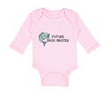 Long Sleeve Bodysuit Baby Future Bass Master Fishing Ocean Sea Life Cotton