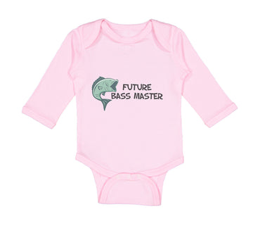 Long Sleeve Bodysuit Baby Future Bass Master Fishing Ocean Sea Life Cotton
