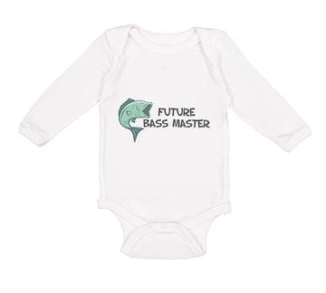Long Sleeve Bodysuit Baby Future Bass Master Fishing Ocean Sea Life Cotton
