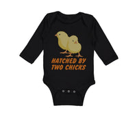 Long Sleeve Bodysuit Baby Hatched by 2 Chicks Gay Lgbtq Style B Cotton - Cute Rascals