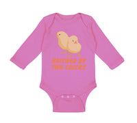 Long Sleeve Bodysuit Baby Hatched by 2 Chicks Gay Lgbtq Style B Cotton - Cute Rascals