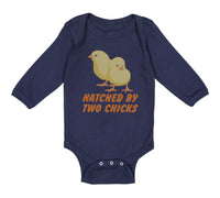 Long Sleeve Bodysuit Baby Hatched by 2 Chicks Gay Lgbtq Style B Cotton - Cute Rascals