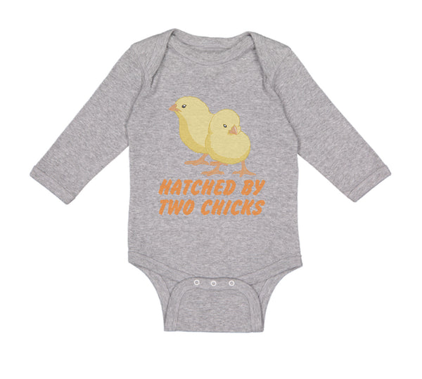 Long Sleeve Bodysuit Baby Hatched by 2 Chicks Gay Lgbtq Style B Cotton - Cute Rascals