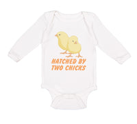 Long Sleeve Bodysuit Baby Hatched by 2 Chicks Gay Lgbtq Style B Cotton - Cute Rascals
